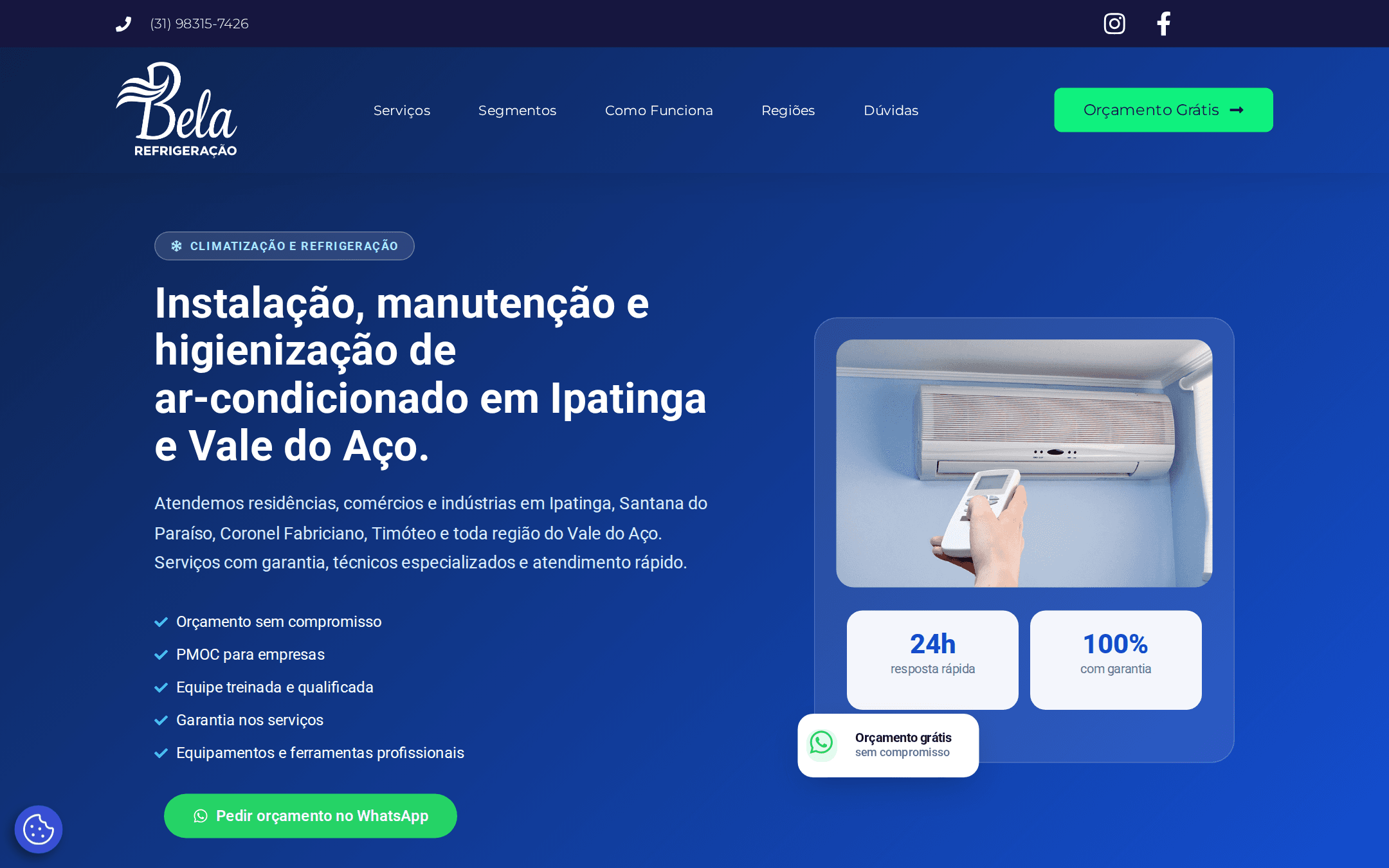 Bela Refrigeração — screenshot principal